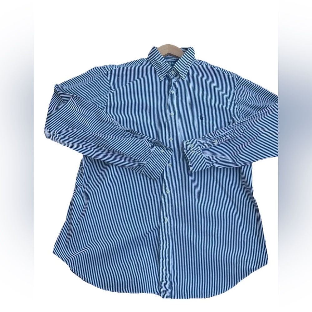 Ralph Lauren Blaire Long Sleeve Button-Up Blue Men's L Cotton Shirt (RN 41381) - Picture 2 of 9